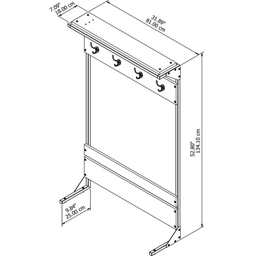 Greyleigh™ Edgerton Hall Tree 31.89'' Wide with Bench and Shoe Storage
